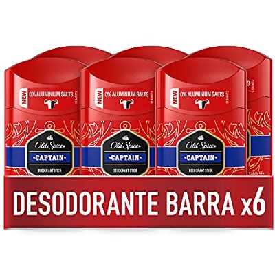 Old Spice Déodorant Stick Captain, Pack de 6 x 50 ml (300 ml total) Old Spice Déodorant Stick Captain, Pack de 6 x 50 ml (300 ml total)
