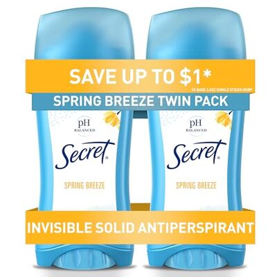 Secret Déodorant Spring Breeze solides 75 ml Great Value Twin Pack Secret Déodorant Spring Breeze solides 75 ml Great Value Twin Pack