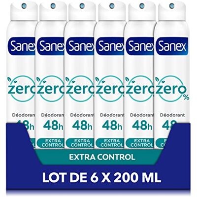 Sanex Spray Deodorant 0% Extra Control Deodorant Homme & Femme Efficacite 48h Sans Alcool, Sans Sels d'Aluminium Lot de 6 x 200mL Sanex Spray Deodorant 0% Extra Control Deodorant Homme & Femme Efficacite 48h Sans Alcool, Sans Sels d'Aluminium Lot de 6 x 200mL