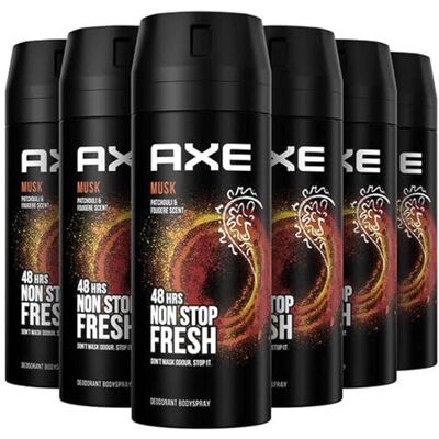Unilever Axe Musk Lot de 6 déodorants en spray 150 ml Unilever Axe Musk Lot de 6 déodorants en spray 150 ml