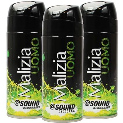 Malizia Homme Parfum d'Entente Déodorant Spray 100 ml Eau de Toilette Masculine, Parfum intense et Durable, Fraîcheur pour toute la Journée (Sound 3 Unités) Malizia Homme Parfum d'Entente Déodorant Spray 100 ml Eau de Toilette Masculine, Parfum intense et Durable, Fraîcheur pour toute la Journée (Sound 3 Unités)