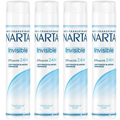 Narta Anti-Transpirant Invisible Spray 200 ml Lot de 4 Narta Anti-Transpirant Invisible Spray 200 ml Lot de 4