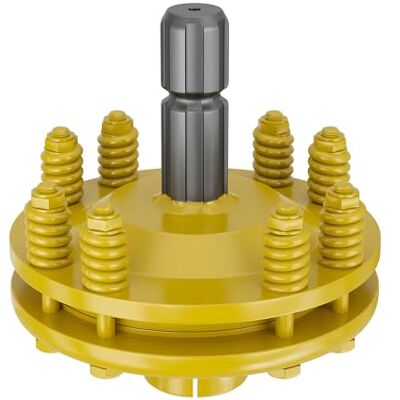 WilTec Embrayage de Cardan 6 Dents / 1 3/8" (34,9 mm) / Filets Femelle et Mâle / 1200 Nm max. Raccord pour Arbre de transmission couleur Jaune WilTec Embrayage de Cardan 6 Dents / 1 3/8" (34,9 mm) / Filets Femelle et Mâle / 1200 Nm max. Raccord pour Arbre de transmission couleur Jaune