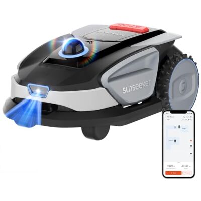 Sunseeker S4 Robot tondeuse à gazon sans fil, LiDAR 360° + Vision AI, 1000 Mappage automatique, gestion multi-zones, prévention des obstacles, pentes jusqu'à 42 % et contrôle par application Sunseeker S4 Robot tondeuse à gazon sans fil, LiDAR 360° + Vision AI, 1000 Mappage automatique, gestion multi-zones, prévention des obstacles, pentes jusqu'à 42 % et contrôle par application