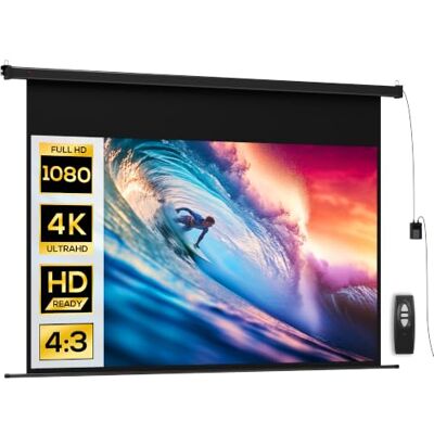 HOMCOM Écran Vidéoprojecteur Motorisé 16:9 4K HD Noir Écran de Projection ÉlectriqueTV et Home Cinéma, Montage Mural ou Plafond, Panneau de Commande, Télécommande HOMCOM Écran Vidéoprojecteur Motorisé 16:9 4K HD Noir Écran de Projection ÉlectriqueTV et Home Cinéma, Montage Mural ou Plafond, Panneau de Commande, Télécommande