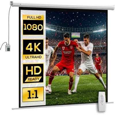 HOMCOM Écran vidéoprojecteur 85 Pouces 1:1 4K HD Blanc Motorisé et Électrique, Écran de Projection TV et Home Cinéma, Montage Mural ou Plafond, Panneau de Commande, Télécommande HOMCOM Écran vidéoprojecteur 85 Pouces 1:1 4K HD Blanc Motorisé et Électrique, Écran de Projection TV et Home Cinéma, Montage Mural ou Plafond, Panneau de Commande, Télécommande