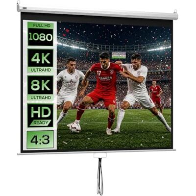HOMCOM Écran de Projection 100" 4:3 HD 4K avec Boîtier 203 x 152 cm Blanc HOMCOM Écran de Projection 100" 4:3 HD 4K avec Boîtier 203 x 152 cm Blanc