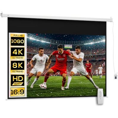 HOMCOM Écran Vidéoprojecteur Motorisé 16:9 4K HD Blanc Écran de Projection ÉlectriqueTV et Home Cinéma, Montage Mural ou Plafond, Panneau de Commande, Télécommande HOMCOM Écran Vidéoprojecteur Motorisé 16:9 4K HD Blanc Écran de Projection ÉlectriqueTV et Home Cinéma, Montage Mural ou Plafond, Panneau de Commande, Télécommande