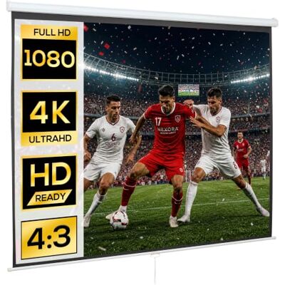 HOMCOM Écran de Projection 120" 4:3 HD 4K avec Boîtier 244 x 183 cm Blanc Écran Vidéoprojecteur, Boîtier en Métal, Hauteur Réglable Manuellement, pour Cinéma Maison, Bureau, Voyage HOMCOM Écran de Projection 120" 4:3 HD 4K avec Boîtier 244 x 183 cm Blanc Écran Vidéoprojecteur, Boîtier en Métal, Hauteur Réglable Manuellement, pour Cinéma Maison, Bureau, Voyage