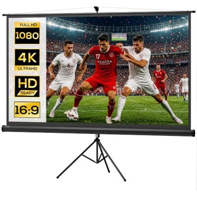 HOMCOM Écran de Projection Trépied Pliable 100 Pouces 16:9 236L cm Noir 4K HD, Écran Vidéoprojecteur, Hauteur Réglable, Angle de Vision 160°, Home Cinéma, Films en Intérieur/Extérieur HOMCOM Écran de Projection Trépied Pliable 100 Pouces 16:9 236L cm Noir 4K HD, Écran Vidéoprojecteur, Hauteur Réglable, Angle de Vision 160°, Home Cinéma, Films en Intérieur/Extérieur