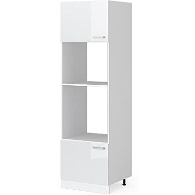 Vicco Armoire micro-ondes "R-Line", Blanc Haute brillance, 60cm pour une combinaison libre au sein de systèmes de cuisine modulaires Vicco Armoire micro-ondes "R-Line", Blanc Haute brillance, 60cm pour une combinaison libre au sein de systèmes de cuisine modulaires