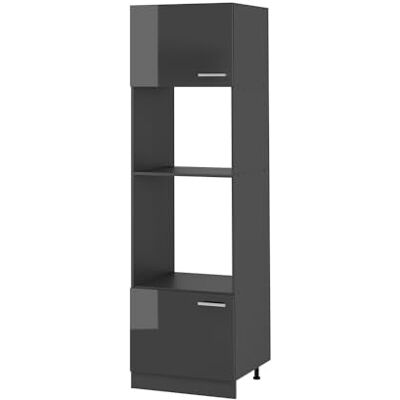 Vicco Armoire micro-ondes "R-Line", Anthracite Haute brillance, 60cm pour une combinaison libre au sein de systèmes de cuisine modulaires Vicco Armoire micro-ondes "R-Line", Anthracite Haute brillance, 60cm pour une combinaison libre au sein de systèmes de cuisine modulaires
