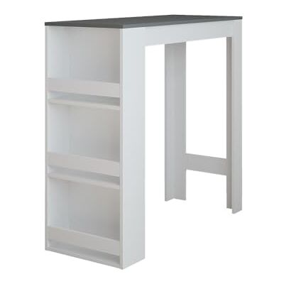 Vicco Table de bar "Repose", blanc/anthracite, 45x110cm avec compartiments de rangement pour ustensiles de cuisine Vicco Table de bar "Repose", blanc/anthracite, 45x110cm avec compartiments de rangement pour ustensiles de cuisine