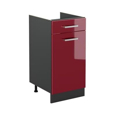 Vicco Meuble bas de cuisine "R-Line", Rouge brillant/Anthracite 40 cm 1 Tiroir · Sans plan de travail · Pieds réglables en hauteur · 1 Porte · Librement combinable Vicco Meuble bas de cuisine "R-Line", Rouge brillant/Anthracite 40 cm 1 Tiroir · Sans plan de travail · Pieds réglables en hauteur · 1 Porte · Librement combinable