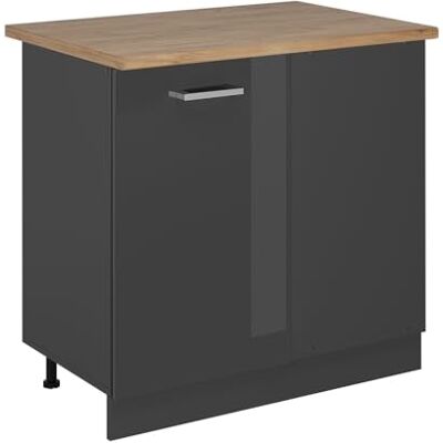 Vicco Meuble d'angle "R-Line", Anthracite Haute brillance, 86cm Relie deux côtés de la cuisine · Plan de travail incl. · Pieds réglables en hauteur · 1 Porte Vicco Meuble d'angle "R-Line", Anthracite Haute brillance, 86cm Relie deux côtés de la cuisine · Plan de travail incl. · Pieds réglables en hauteur · 1 Porte
