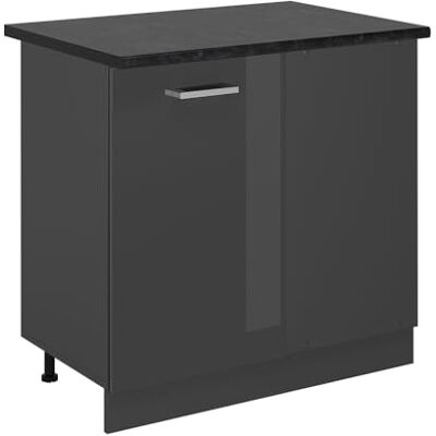 Vicco Meuble d'angle "R-Line", Anthracite Haute brillance, 86cm Relie deux côtés de la cuisine · Plan de travail incl. · Pieds réglables en hauteur · 1 Porte Vicco Meuble d'angle "R-Line", Anthracite Haute brillance, 86cm Relie deux côtés de la cuisine · Plan de travail incl. · Pieds réglables en hauteur · 1 Porte