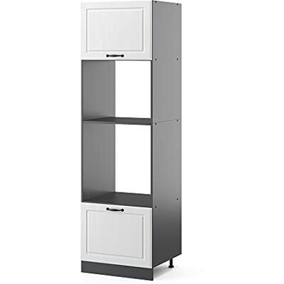 Vicco Armoire micro-ondes "R-Line", Blanc campagne, 60cm pour une combinaison libre au sein de systèmes de cuisine modulaires Vicco Armoire micro-ondes "R-Line", Blanc campagne, 60cm pour une combinaison libre au sein de systèmes de cuisine modulaires