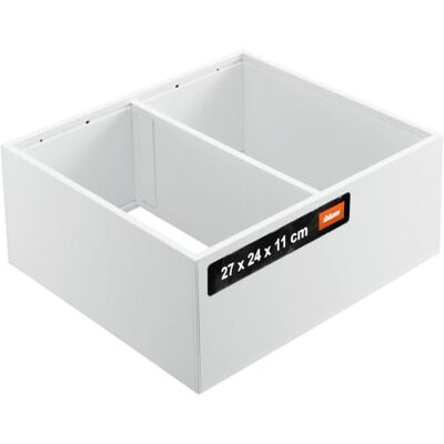 Blum AMBIA-LINE organiseur de tiroir en acier thermolaqué idéal pour cuisine, salle de bain et habitat extensible modulairement 27×24×11 cm avec plaque magnétique Blanc soie Blum AMBIA-LINE organiseur de tiroir en acier thermolaqué idéal pour cuisine, salle de bain et habitat extensible modulairement 27×24×11 cm avec plaque magnétique Blanc soie