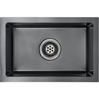 vidaXL Évier de cuisine fait à la main Noir Acier inoxydable vidaXL Évier de cuisine fait à la main Noir Acier inoxydable