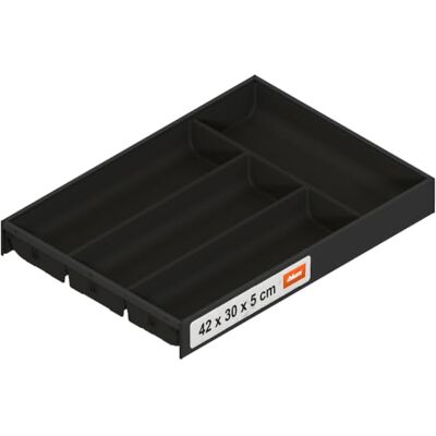 Blum AMBIA-LINE range-couverts Soft-Touch organiseur de tiroir premium pour tiroir et meuble de cuisine modernes protège, trie et range couverts et ustensiles 42×30×5 cm Noir carbone Blum AMBIA-LINE range-couverts Soft-Touch organiseur de tiroir premium pour tiroir et meuble de cuisine modernes protège, trie et range couverts et ustensiles 42×30×5 cm Noir carbone