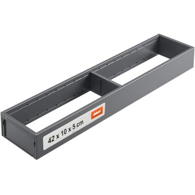 Blum AMBIA-LINE organiseur de tiroir en acier thermolaqué idéal pour cuisine, salle de bain et habitat extensible modulairement 42×10×5 cm avec plaque magnétique Gris Orion Blum AMBIA-LINE organiseur de tiroir en acier thermolaqué idéal pour cuisine, salle de bain et habitat extensible modulairement 42×10×5 cm avec plaque magnétique Gris Orion