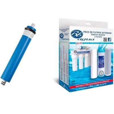 Bbagua 100 GPD-membraan + pakket van 3 filters voor standaard omgekeerde osmose. 1 sedimentfilter, 1 GAC-koolstoffilter en 1 blokkoolfilter. Met de -garantie. Bbagua 100 GPD-membraan + pakket van 3 filters voor standaard omgekeerde osmose. 1 sedimentfilter, 1 GAC-koolstoffilter en 1 blokkoolfilter. Met de -garantie.