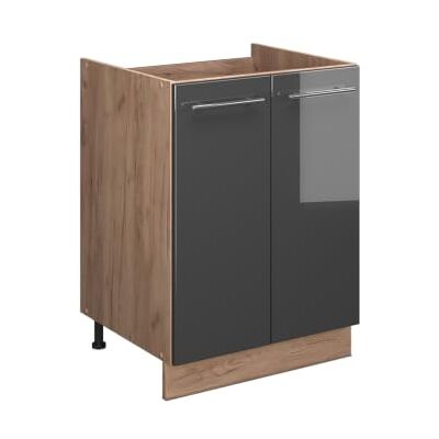 Vicco Meuble bas sous-évier Fame-Line Anthracite Brillant/Chêne doré 60cm à combiner avec d'autres modules de la série Fame-Line Vicco Meuble bas sous-évier Fame-Line Anthracite Brillant/Chêne doré 60cm à combiner avec d'autres modules de la série Fame-Line