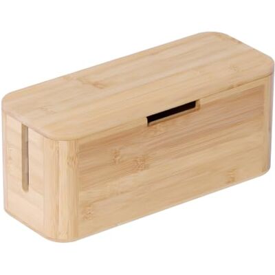 Relaxdays boîte à câbles pour multiprise, bambou, naturel couvercle magnétique, 14,5 x 34 x 13,5 cm, cache-câbles Relaxdays boîte à câbles pour multiprise, bambou, naturel couvercle magnétique, 14,5 x 34 x 13,5 cm, cache-câbles