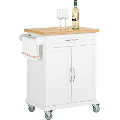 SoBuy Desserte de Cuisine à roulettes avec Plateau en Bambou, Meuble de Rangement de Cuisine, Meuble Plan de Travail avec tiroir Idéal pour Cuisine, Salle à Manger ou Restaurant FKW13-II-WN SoBuy Desserte de Cuisine à roulettes avec Plateau en Bambou, Meuble de Rangement de Cuisine, Meuble Plan de Travail avec tiroir Idéal pour Cuisine, Salle à Manger ou Restaurant FKW13-II-WN