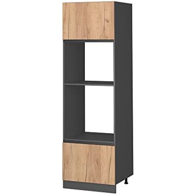 Vicco Armoire micro-ondes "R-Line", Chêne doré, 60cm J-Shape, pour une combinaison libre au sein de systèmes de cuisine modulaires Vicco Armoire micro-ondes "R-Line", Chêne doré, 60cm J-Shape, pour une combinaison libre au sein de systèmes de cuisine modulaires