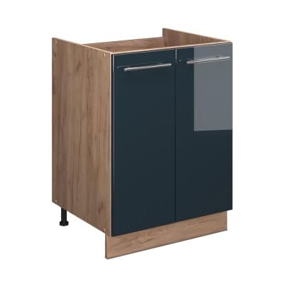 Vicco Meuble bas sous-évier Fame-Line Bleu foncé brillant/Chêne doré 60cm à combiner avec d'autres modules de la série Fame-Line Vicco Meuble bas sous-évier Fame-Line Bleu foncé brillant/Chêne doré 60cm à combiner avec d'autres modules de la série Fame-Line