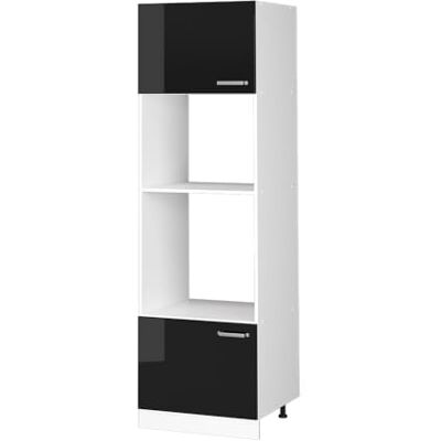 Vicco Armoire micro-ondes "R-Line", Noir Haute brillance, 60cm pour une combinaison libre au sein de systèmes de cuisine modulaires Vicco Armoire micro-ondes "R-Line", Noir Haute brillance, 60cm pour une combinaison libre au sein de systèmes de cuisine modulaires