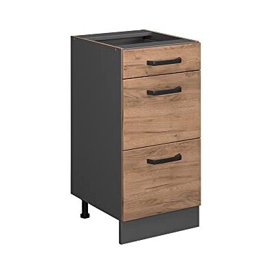Vicco Meuble cuisine "R-Line", Chêne doré, 40cm avec tiroirs, sans PT, pour une combinaison libre au sein de systèmes de cuisine modulaires Vicco Meuble cuisine "R-Line", Chêne doré, 40cm avec tiroirs, sans PT, pour une combinaison libre au sein de systèmes de cuisine modulaires