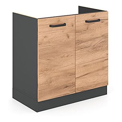 Vicco Meuble bas sous-évier "R-Line", Chêne doré, 80cm sans PT, pour une combinaison libre au sein de systèmes de cuisine modulaires Vicco Meuble bas sous-évier "R-Line", Chêne doré, 80cm sans PT, pour une combinaison libre au sein de systèmes de cuisine modulaires