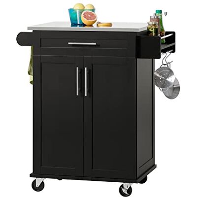 SoBuy Cuisine à roulettes Meuble Rangement Bas 80×90×46 cm Noir FKW110-SCH SoBuy Cuisine à roulettes Meuble Rangement Bas 80×90×46 cm Noir FKW110-SCH