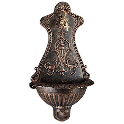 Relaxdays fontaines murales, éviers de jardin aspect nostalgie, robinet et évier suspendu, HlP 66 x 37 x 19,5 cm, bronze Relaxdays fontaines murales, éviers de jardin aspect nostalgie, robinet et évier suspendu, HlP 66 x 37 x 19,5 cm, bronze
