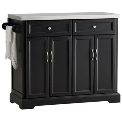 SoBuy Desserte de Cuisine à Roulettes – Îlot Central avec Plan de Travail Extensible, 2 Tiroirs et Étagères Réglables – Chariot Mobile pour Cuisine ou Salle à Manger, Noir, 115x92x(46-71)cm, FKW71-SCH SoBuy Desserte de Cuisine à Roulettes – Îlot Central avec Plan de Travail Extensible, 2 Tiroirs et Étagères Réglables – Chariot Mobile pour Cuisine ou Salle à Manger, Noir, 115x92x(46-71)cm, FKW71-SCH