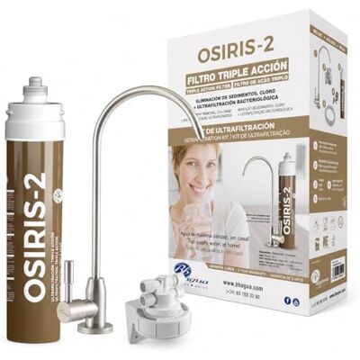 Bbagua Filtre à eau sous comptoir triple action avec robinet Osiris-2 Réduit le chlore, les saveurs et les odeurs de l'eau Élimine la sédimentation Élimine les bactéries à 99,99%. Bbagua Filtre à eau sous comptoir triple action avec robinet Osiris-2 Réduit le chlore, les saveurs et les odeurs de l'eau Élimine la sédimentation Élimine les bactéries à 99,99%.