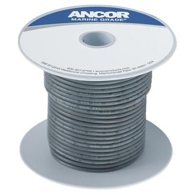 Ancor Câble de Batterie et Fil de qualité Marine, 3003.5943, Gris, 100' Ancor Câble de Batterie et Fil de qualité Marine, 3003.5943, Gris, 100'