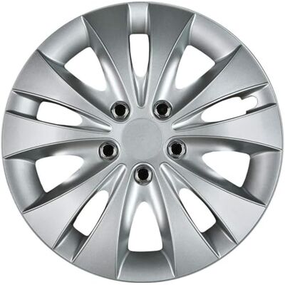 Cartrend 70278 Kit d'enjoliveurs « Storm » avec écrous chromés 4 pièces, Argent Cartrend 70278 Kit d'enjoliveurs « Storm » avec écrous chromés 4 pièces, Argent