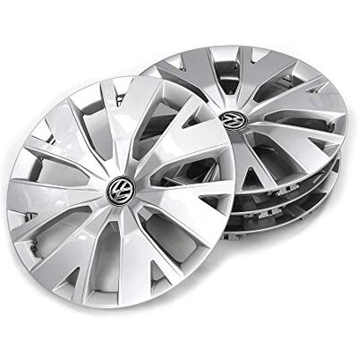 Volkswagen 2GM071456 Lot de 4 enjoliveurs en Acier Argenté Brillant 16 Volkswagen 2GM071456 Lot de 4 enjoliveurs en Acier Argenté Brillant 16