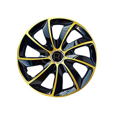 NRM Lot de 4 enjoliveurs STIG EXTRA noir/doré 15 NRM Lot de 4 enjoliveurs STIG EXTRA noir/doré 15