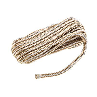 SEACHOICE Ligne de quai en nylon à double tresse avec épissure à œillets, pré-rétrécie, stabilisée à la chaleur, 0,95 cm x 7,6 m, blanc doré SEACHOICE Ligne de quai en nylon à double tresse avec épissure à œillets, pré-rétrécie, stabilisée à la chaleur, 0,95 cm x 7,6 m, blanc doré