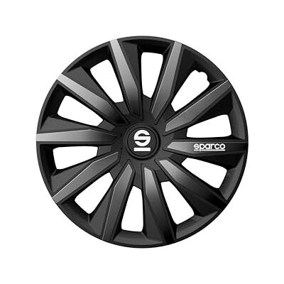 SPARCO Enjoliveurs Milano 16-pouces Noir/Gris Set de 4 pièces SPARCO Enjoliveurs Milano 16-pouces Noir/Gris Set de 4 pièces