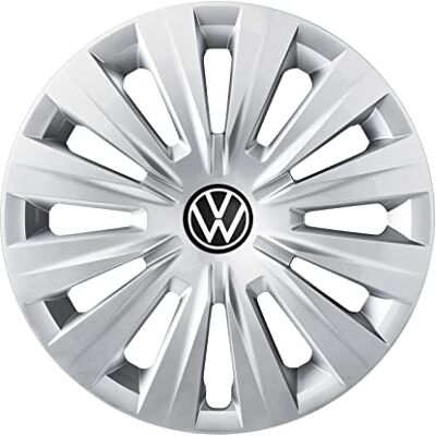 Volkswagen 5H0071455UWP Lot de 4 enjoliveurs en acier 15" Argenté brillant Volkswagen 5H0071455UWP Lot de 4 enjoliveurs en acier 15" Argenté brillant