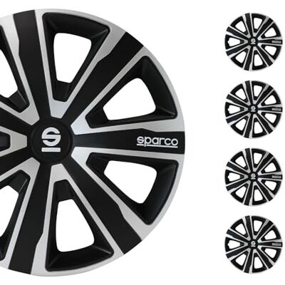 Couvre-roues Sparco Palermo 15 pouces Argent/Noir - Couvre-roues Couvre-roues Sparco Palermo 15 pouces Argent/Noir - Couvre-roues