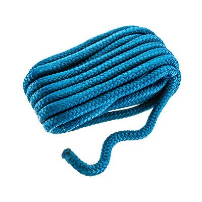 SEACHOICE Ligne de quai en nylon à double tresse avec épissure à œillets, pré-rétrécie, stabilisée à la chaleur, 1,27 cm x 7,6 m, bleu SEACHOICE Ligne de quai en nylon à double tresse avec épissure à œillets, pré-rétrécie, stabilisée à la chaleur, 1,27 cm x 7,6 m, bleu