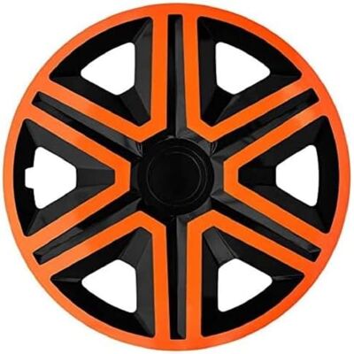 NRM Lot de 4 enjoliveurs Action noir/orange 15" (38 cm) NRM Lot de 4 enjoliveurs Action noir/orange 15" (38 cm)