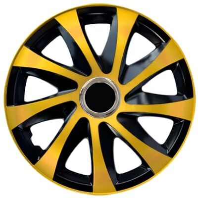NRM Lot de 4 enjoliveurs Drift Extra Centurion Doré/noir 15 NRM Lot de 4 enjoliveurs Drift Extra Centurion Doré/noir 15