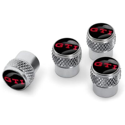 Volkswagen Bouchons de Valve GTI Original, Design Logo, Compatible avec Valves en Caoutchouc et Laiton, Noir Volkswagen Bouchons de Valve GTI Original, Design Logo, Compatible avec Valves en Caoutchouc et Laiton, Noir